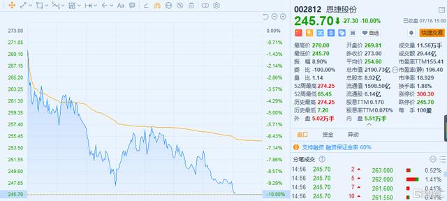 锂电池隔膜龙头恩捷股份跌停，杀估值还是杀逻辑？